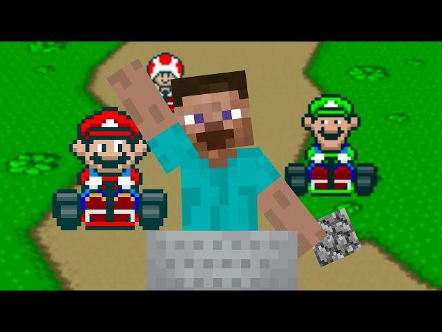 Minecraft Steve VS Super Mario Kart | Mario Animation