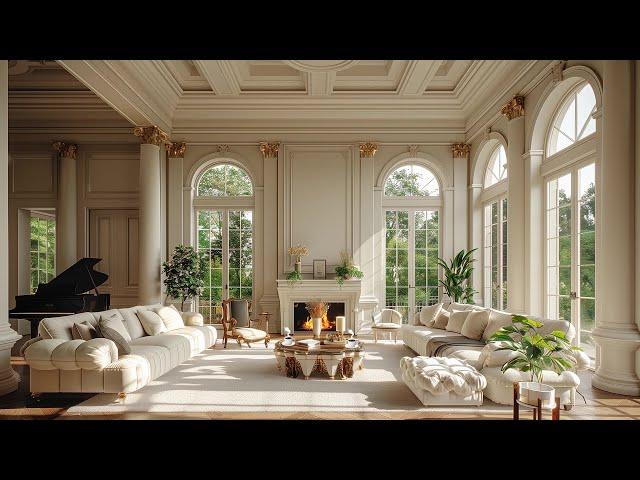 Morning Spring Luxury Living Room Space With Positive Jazz Music ️ Relaxing Jazz Background Music