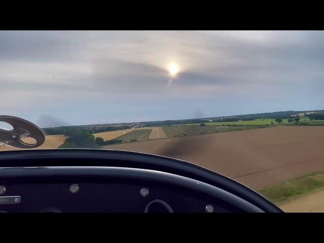 EV97 Landing at East Winch Grass strip, cockpit view