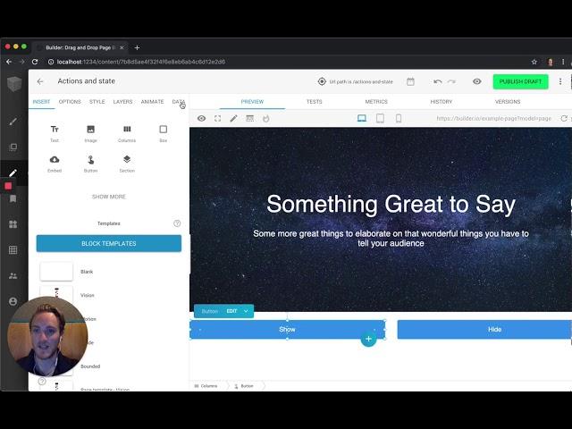 Using Actions and State in Builder.io