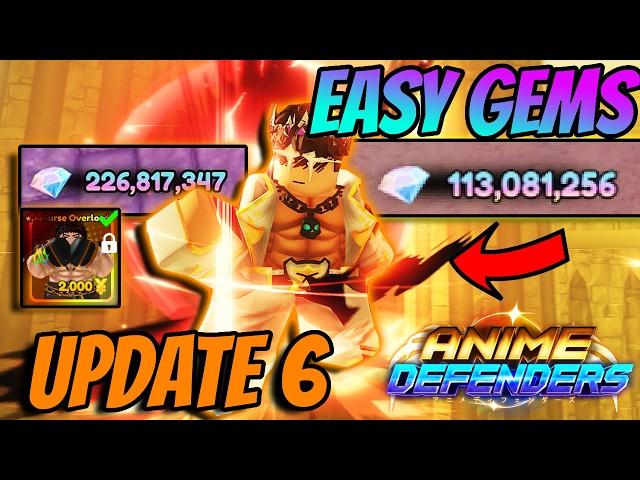 *INSANE* Op Fast Gem Method IN Anime Defenders Update 6..