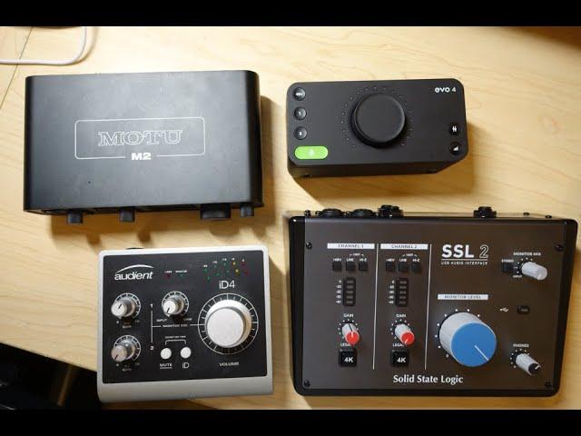 MOTU M2, Audient ID4, SSL2 and Audient EVO 4