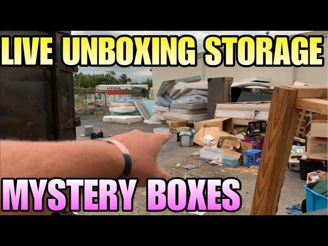 LIVE UNBOXING STORAGE FINDS! Unbox mystery boxes! I BOUGHT AN ABANDONED STORAGE UNIT