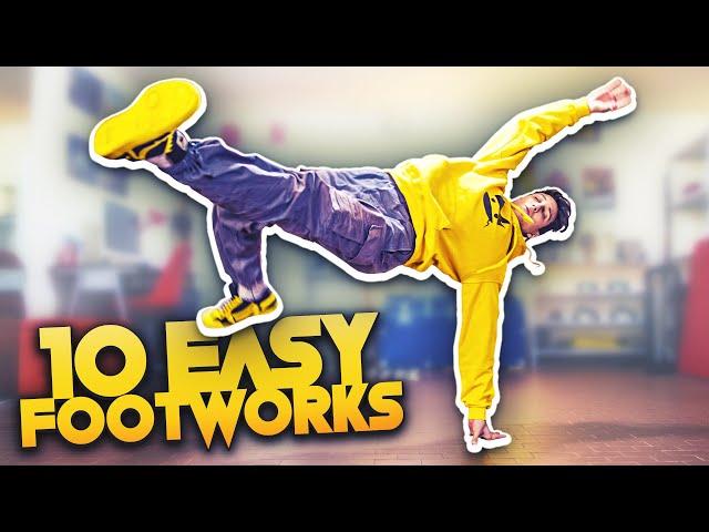 10 Easy BREAK DANCE FOOTWORKS for Beginners