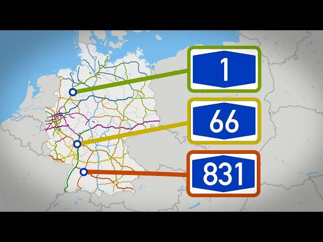 Wie werden deutsche Autobahnen nummeriert?