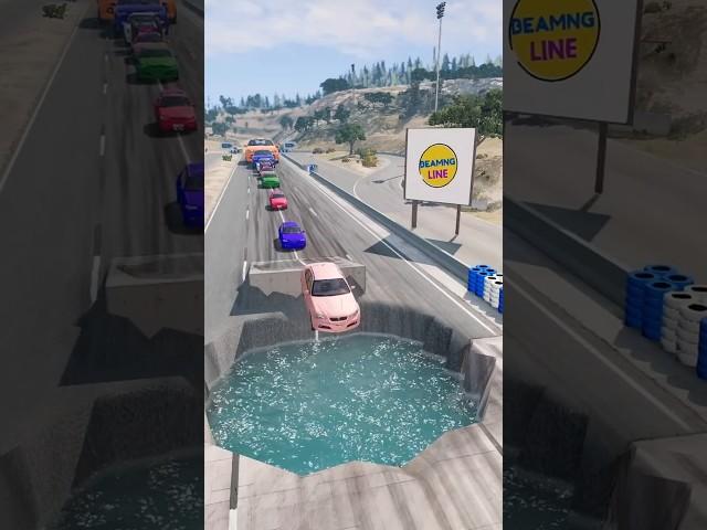 Small to Big Colorful Cars Vs Water Pit Mudrunner BeamNG.drive #4