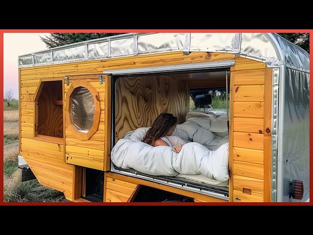 Woman Turns Small Pickup Truck into Amazing CAMPER | DIY Start to Finish by @tetuchannel