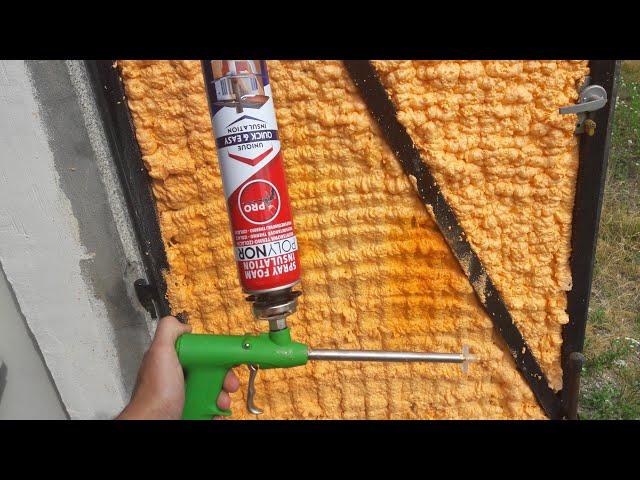 POLYNOR Insulation of garage doors with spray foam. How to insulate a garage? do it yourself