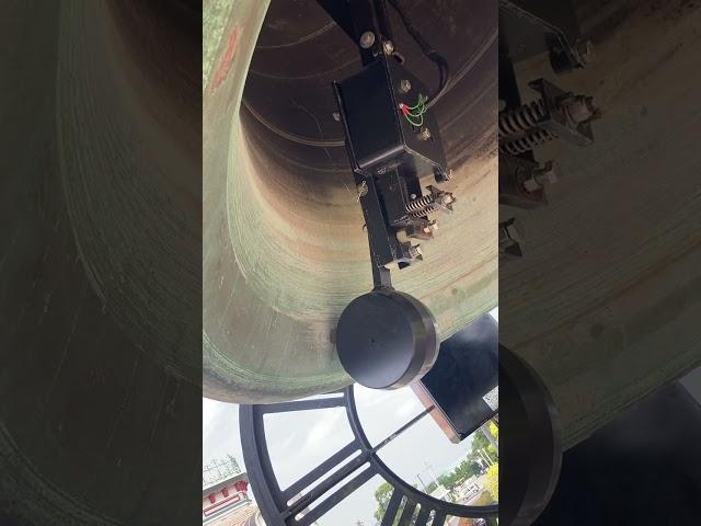 Westminster chime with 3 ton bell hour strike #bells #churchbells #technician #carillon