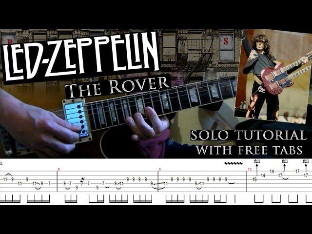 Led Zeppelin - The Rover guitar solo (with tablatures and backing tracks)