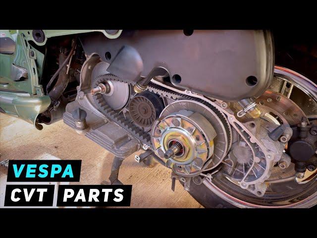 Vespa GTS CVT Removal / Installation (belt/variator/rollers/clutch) | Mitch's Scooter Stuff