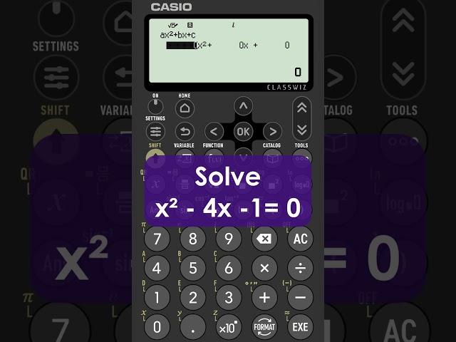 Solving A Quadratic Equation On A Casio fx-991CW Classwiz Calculator  #casiocalculator