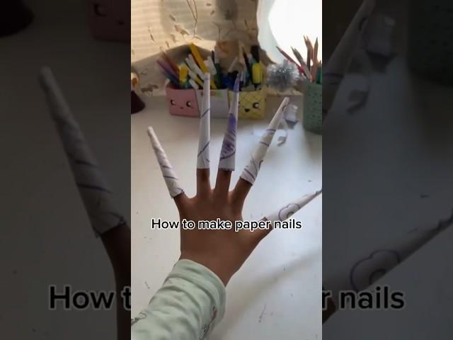 How to make paper nails!      #papernails #foryourpage #foryou #nails #baddiepapernails