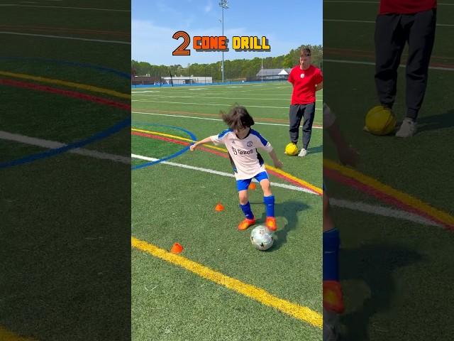 2 cone drills that will improve  your soccer dribbling control.