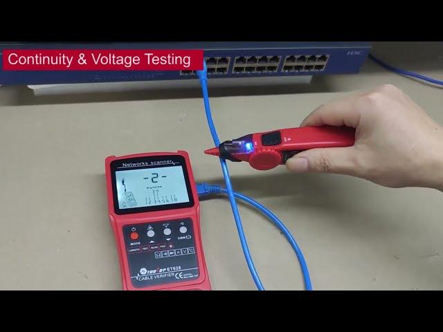 TOOLTOP ET628 Network Cable Tester Visual Fault Locator Multimeter 3 in 1 Cable Mapping POE Test