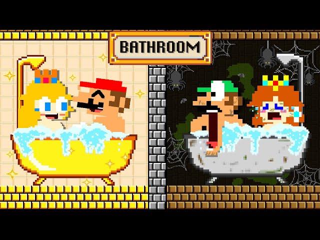 Mario and Luigi Challenge Poor vs Rich Bathroom | Super Mario Bros Animation