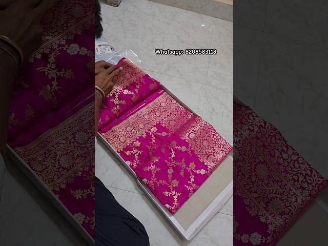  Beautiful Ruby Pink Sona roopa zari weaving Banarasi mashru silk saree 