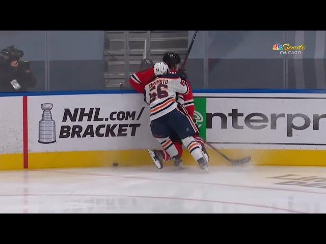 Murphy Hit From Behind By Yamamoto, Oilers Bench Reaction