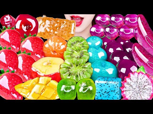 ASMR RAINBOW TANGHULU CANDIED FRUIT RECIPE EATING SOUNDS MUKBANG 무지개 탕후루 먹방 咀嚼音