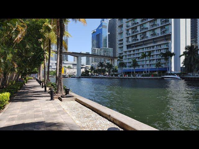 4K Downtown Miami Water Front , Fall Walking Tour , Miami FL September 2023