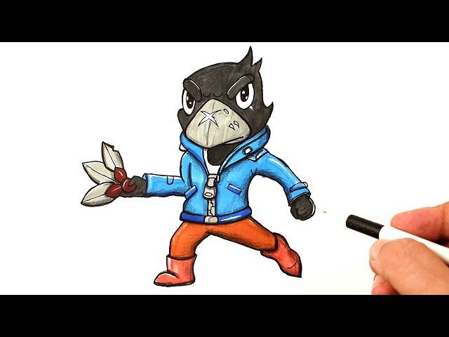 Как нарисовать Ворона из Brawl Stars