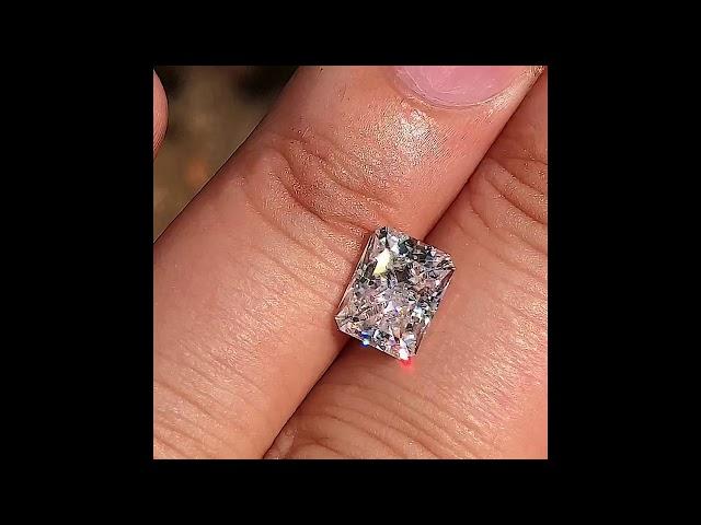 Crushed ice radiant cut Moissanite by MoissaniteCo.com