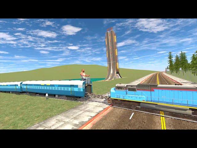 Franklin Racing Old Train Vs New Train ll Indian Bike Driving 3d