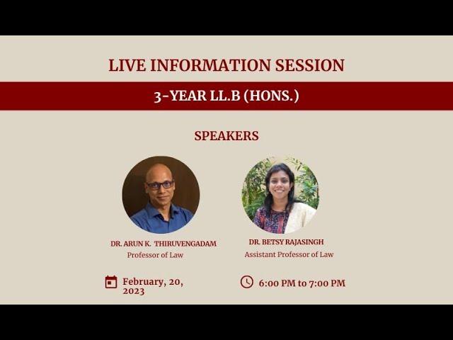 3-Year LLB (Hons) Live Information Session | Feb 20, 2023