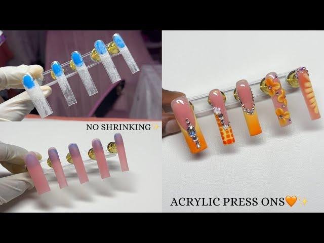 HOW TO MAKE ACRYLIC PRESS ONS FOR BEGINNERS  | ACRYLIC NAILS TUTORIAL 