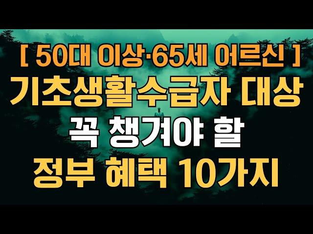 기초생활수급자 어르신이 꼭 챙겨야 할 정부 혜택 10가지 (2025년 최신 총정리)