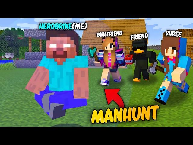 1 V 3 Speedrunner VS Hunter But, I Become a HEROBRINE in Minecraft