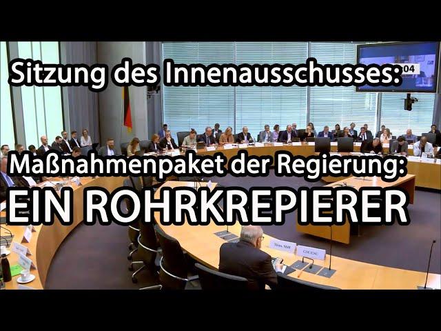 Dr. Curio entlarvt Schwächen des "Sicherheitspakts" der Regierung bei Anhörung im Innenausschuß