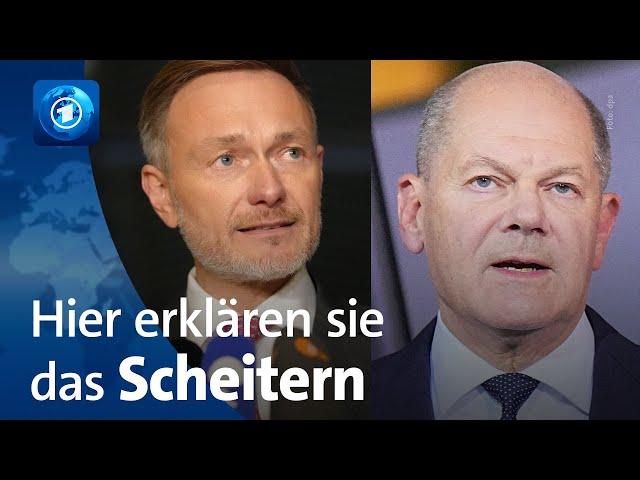 Regierung geplatzt: Deutliche Worte zwischen Scholz und Lindner | Erklärungen im Wortlaut