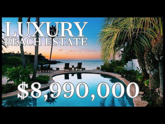 $8,990,000 LUXURY BEACH ESTATE WITH PRIVATE BACKYARD BEACH!