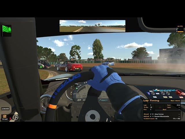 iRacing Mazda Miata chasing the podium