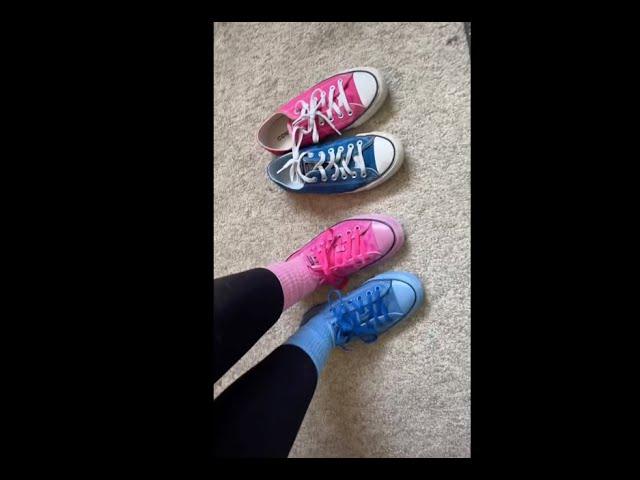 Dyed My Converse Shoes Pink & Blue AGAIN!