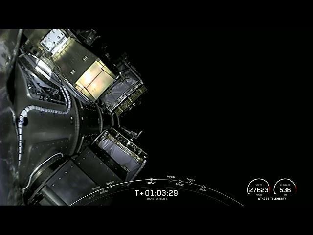 Watch SpaceX deploy Transporter-5 rideshare satellites in space