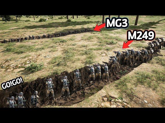 Light machine gun trench warfare!! mg3 vs m249!!