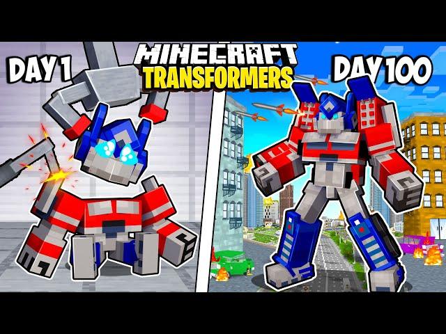 I Survived 100 Days as the TRANSFORMERS in Minecraft