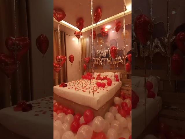 Romantic room decoration for wife| romantic room decoration| romantic decoration for birthday