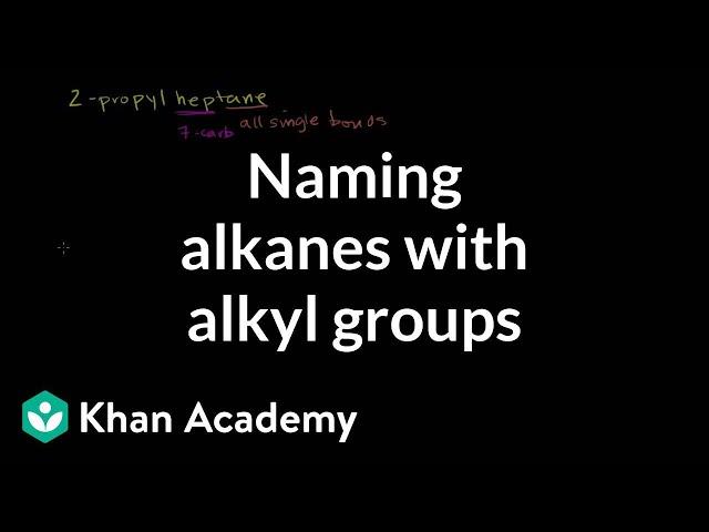 Naming alkanes with alkyl groups | Organic chemistry | Khan Academy