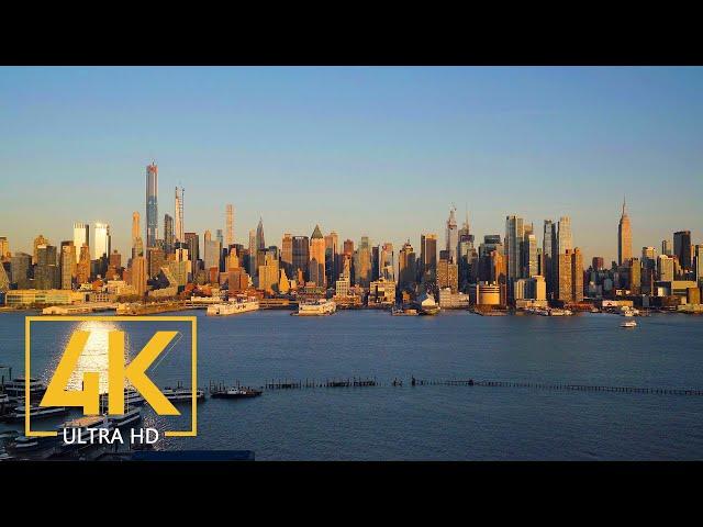 Stunning New York City Skyline Night and Day Views - 4K Urban Relax Video (6 HOURS)