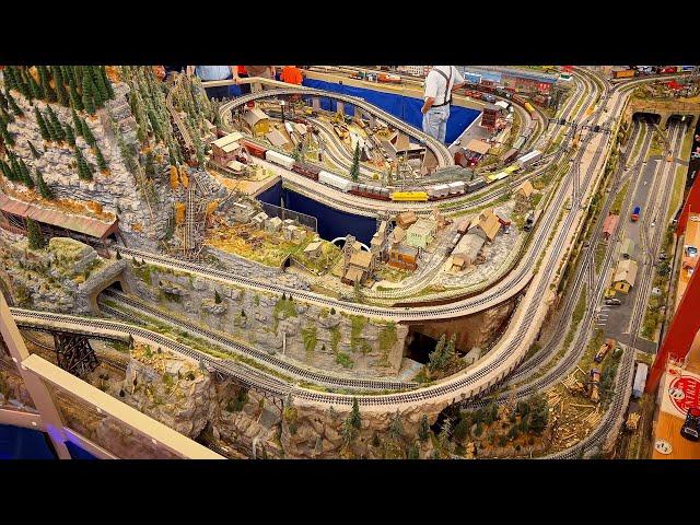 Large Private Model Railroad Lionel O Scale Gauge Train Layout at Chicagoland Lionel Railroad Club