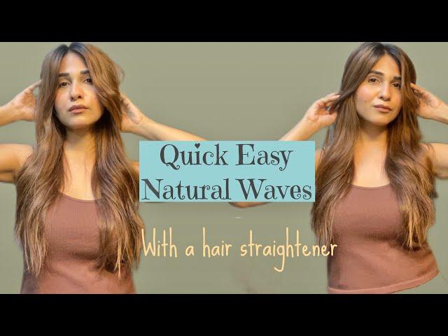 Quick Beach Waves with a Hair Straightener, Natural Curls At Home in Just 15 mins #hairdo