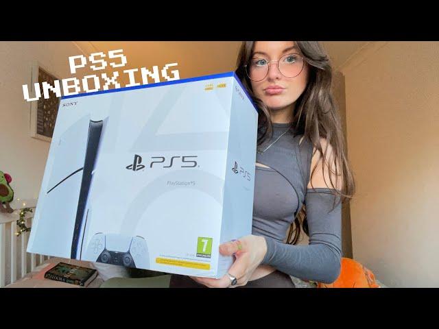 ASMR Unboxing my new PS5 (box tapping, scratching, camera tapping)