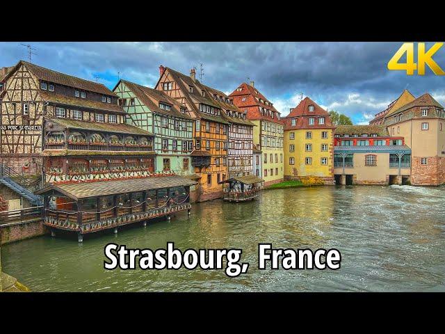 Strasbourg, France, Walking Tour 4K - A Charming beautiful city with astonishing Architecture