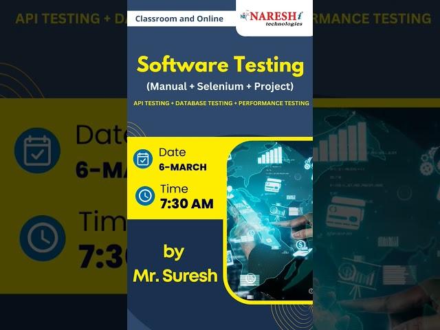 Selenium Classroom & Online Training | by Mr. Suresh
