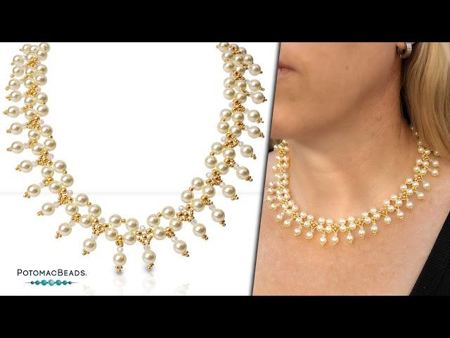 Symphony Pearl Necklace - DIY Jewelry Making Tutorial by PotomacBeads