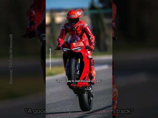 Marc Marquez Wheelies on the New Ducati Panigale V2 | #marcmarquez #motogp #ducatipanigale