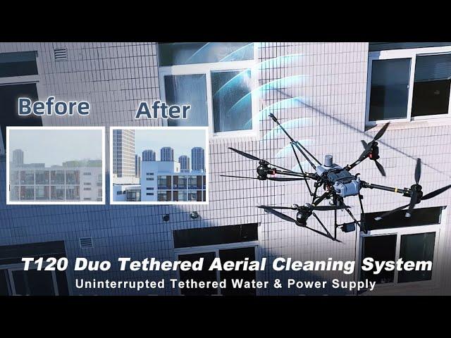AeroClean T120 Duo | High-Pressure Aerial Cleaning with Continuous Tethered Power & Multi-Mode Spray
